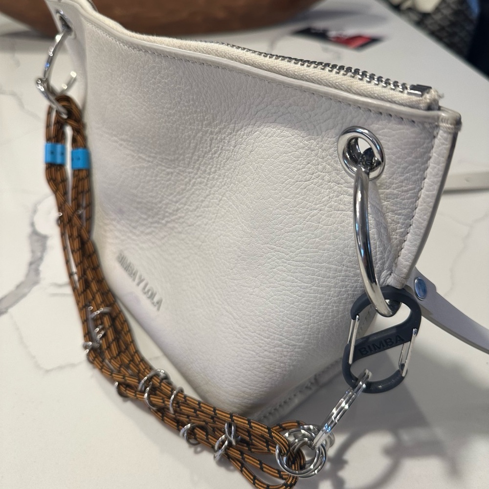 Bimba Y Lola White Leather Bag Tote
